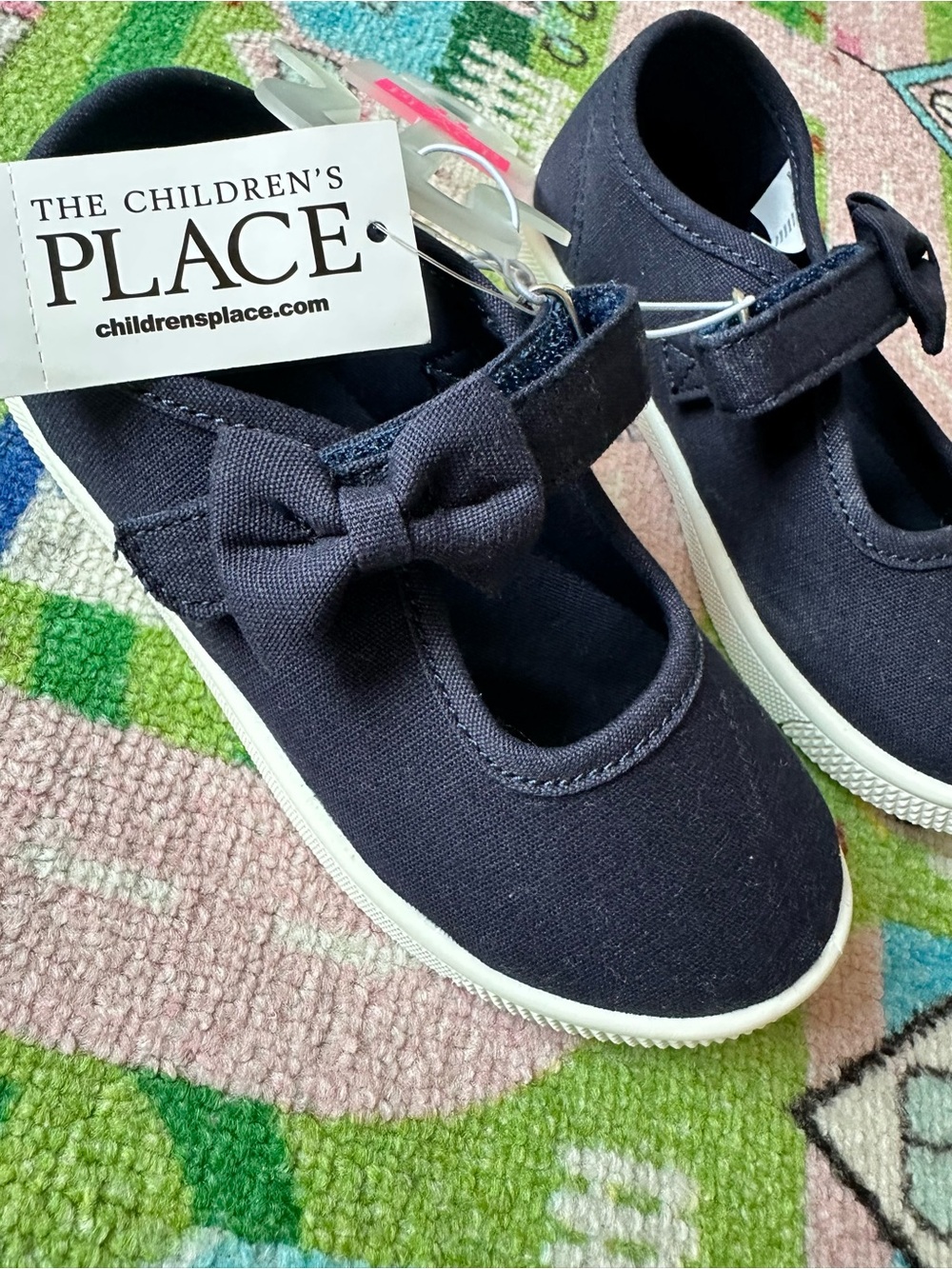 The Children’s Place Navy Canvas Mary Jane Sneakers with Bow